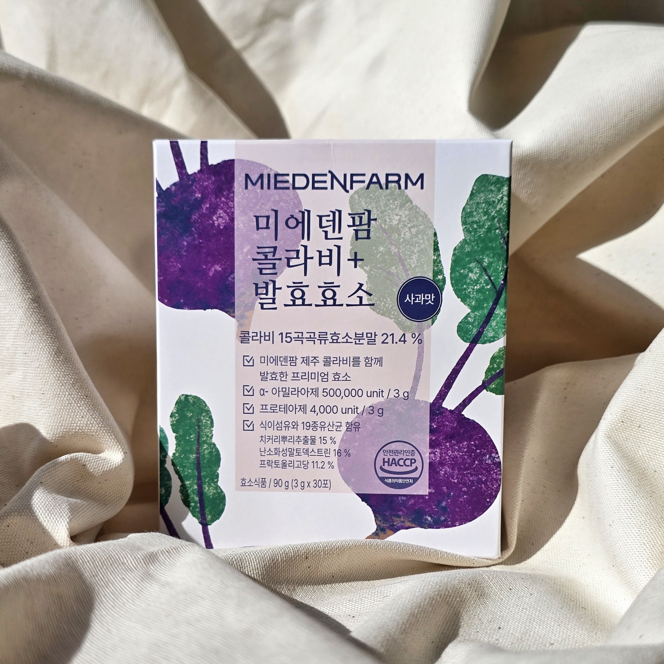 Front of the MIEDEN FARM Kohlrabi+ Fermented Enzyme box